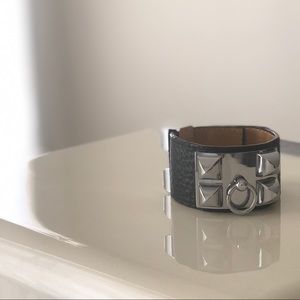 Black bracelet collier de chien hermes style